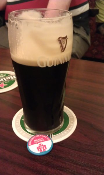 A refreshing pint in the local establishment