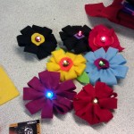 A bouquet of electro-flowers made at the workshop