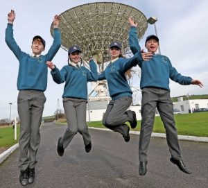 Students jumping with joy